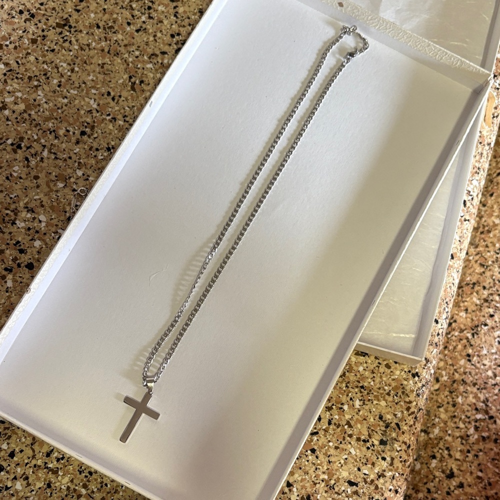 Silver Cross Pendant Necklace